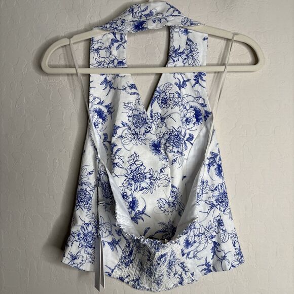 Jason Wu Linen Floral Halter Pant Set - Picture 5 of 9